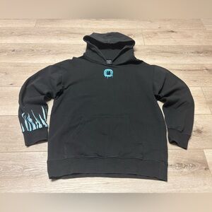 Overtime basketball Net Logo Pullover Hoodie Black Blue size medium